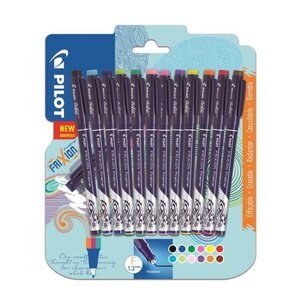 PILOT FriXion Fineliner sous blister - Pointe fine - Avec étui de 12 recharges