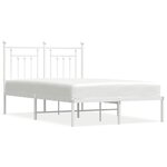 vidaXL Cadre de lit métal avec tête de lit blanc 120x190 cm