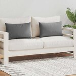 vidaXL Oreiller d'extérieur lot de 2 60 x 40 cm Gris