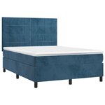 vidaXL Sommier à lattes de lit matelas et LED Bleu foncé 140x190 cm