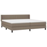 vidaXL Sommier à lattes de lit avec matelas Taupe 200x200 cm Tissu