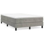 vidaXL Sommier à lattes de lit et matelas gris clair 120x190cm velours