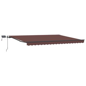 vidaXL Auvent manuel rétractable avec LED marron 400x300 cm