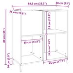 vidaXL Armoire à disques gris béton 84 5x38x89 cm bois d'ingénierie