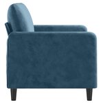 vidaXL Canapé à 2 places Bleu 120 cm Velours