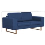 vidaXL Canapé à 2 places tissu bleu