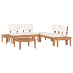 vidaXL Ensemble de banc de jardin avec coussin 3 Pièces Marron et Crème