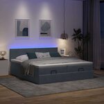 VidaXL Cadre de lit ottoman avec matelas gris foncé 160x200cm velours