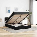 vidaXL Cadre de lit ottoman avec matelas noir 140x190 cm velours