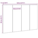 vidaXL Tête de lit Chêne noir 120 x 1 5 x 80 cm Bois d'ingénierie