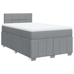 vidaXL Sommier à lattes de lit et matelas gris clair 120x190 cm tissu