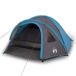 vidaXL Tente de camping à dôme 4 personnes bleu imperméable