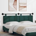 vidaXL Tête de lit suspendue Vert foncé Tissu