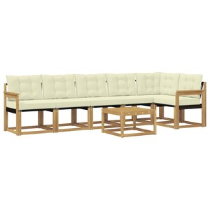 vidaXL Ensemble de canapés d'extérieur 7 pc Blanc et crème