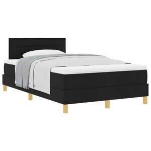 vidaXL Lit à ressorts avec matelas Noir 120 x 190 cm tissu