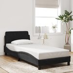 vidaXL Cadre de lit avec tête de lit Dover noir 80x200 cm velours