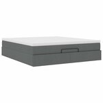 VidaXL Cadre de lit ottoman avec matelas gris foncé 160x200cm tissu