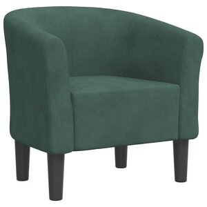 vidaXL Chaise cabriolet vert foncé velours