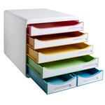 Module De Classement Big Box Maxi 6 Tiroirs Black Office - Blanc/arlequin - Exacompta