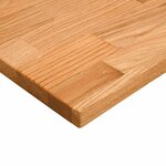 vidaXL Dessus de bureau marron clair bois chêne massif rectangulaire