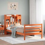 vidaXL Lit bibliothèque sans matelas cire marron 75x190 cm pin massif