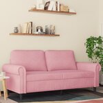 vidaXL Canapé à 2 places Rose 140 cm Velours