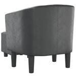 vidaXL Fauteuil avec repose-pied gris similicuir