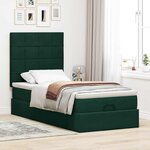 vidaXL Cadre de lit ottoman avec matelas vert foncé 90x190 cm velours