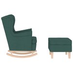 vidaXL Chaise à bascule avec repose-pied Vert foncé Tissu