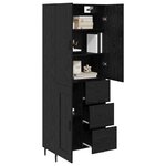 vidaXL Haut Armoire 2 Pièces Chêne noir Bois Aggloméré et Verre