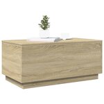 vidaXL Table basse avec lumières LED chêne sonoma 90x50x40 cm