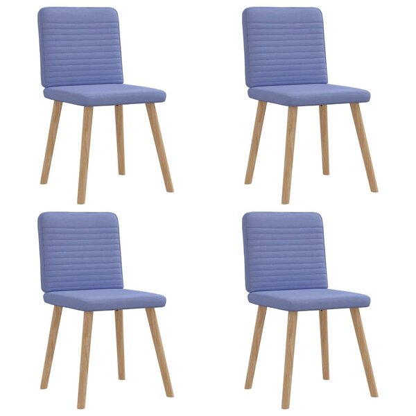vidaXL Chaises à manger lot de 4 bleu jean tissu