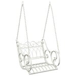 vidaXL Banc Balançoire Acier 71 x 75 x 59 cm Blanc antique