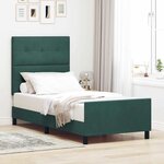 vidaXL Lit à ressorts avec tête de lit Vert foncé 90 x 200 cm Velours