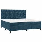 vidaXL Sommier à lattes de lit matelas et LED Bleu foncé 200x200 cm