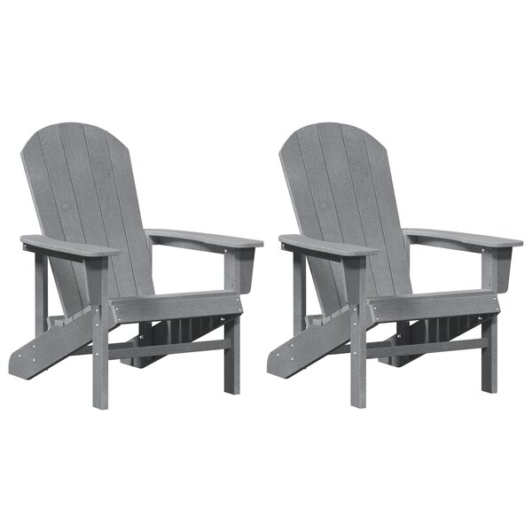 Chaises Adirondack vidaXL 2 Pièces Gris clair 74x82x90 cm HDPE