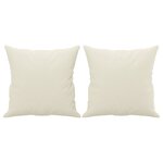 vidaXL Canapé 3 places avec oreillers décoratifs crème 180 cm velours