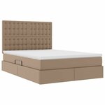 vidaXL Lit avec rangement et LED Cappuccino 140 x 200 cm Simili cuir