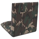 vidaXL Fauteuil de sol ajustable Vert armée Tissu