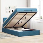 vidaXL Lit ottoman avec matelas bleu foncé 120x190 cm velours