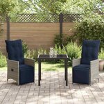 vidaXL Ensemble de salle à manger pour jardin 3 Pièces Gris polyrotin