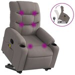 vidaXL Fauteuil inclinable de massage Taupe Tissu