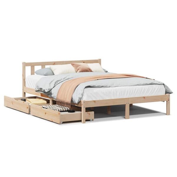 vidaXL Cadre de lit sans matelas 140x190 cm bois de pin massif