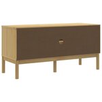 vidaXL Meuble TV FLORO cire marron 114x43x55 cm bois massif de pin