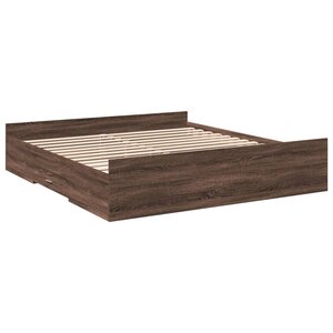 vidaXL Cadre de lit avec tiroirs chêne marron 200x200 cm