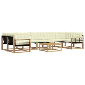 vidaXL Ensemble de canapés d'extérieur 8 pc Blanc et crème