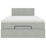 vidaXL Cadre de lit ottoman et matelas gris clair 120x200 cm velours