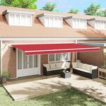 vidaXL Auvent Rétractable Rouge 600 × 350 cm Tissu et Métal