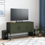 vidaXL Meuble TV vert olive 100 5x39x60 5 cm acier