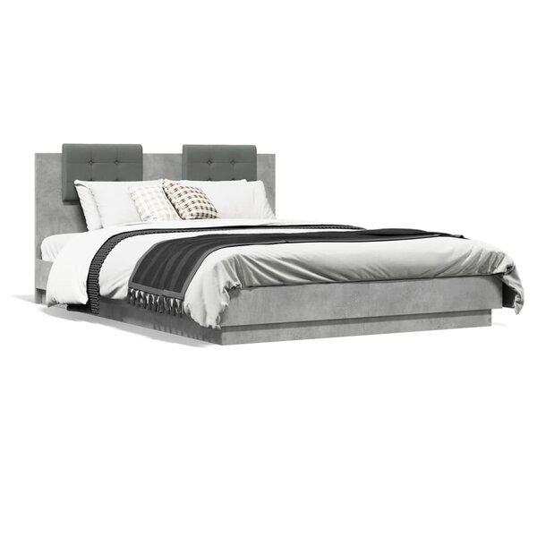 vidaXL Cadre de lit sans matelas gris béton 120x200 cm